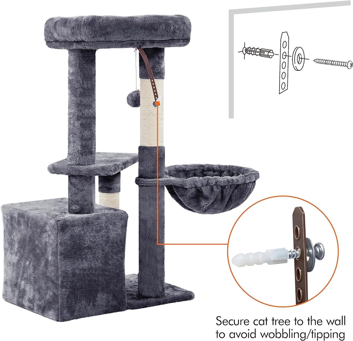 CloudHaven™ | Multi-Level Compact Cat Condo & Activity Tree (34")