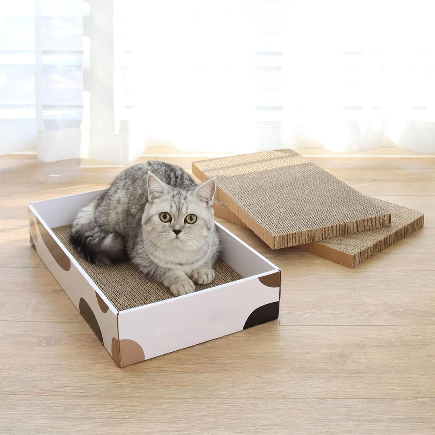 ClawLuxe™ | Reversible Cat Scratching Lounge & Container Box (3-Pack Refill)