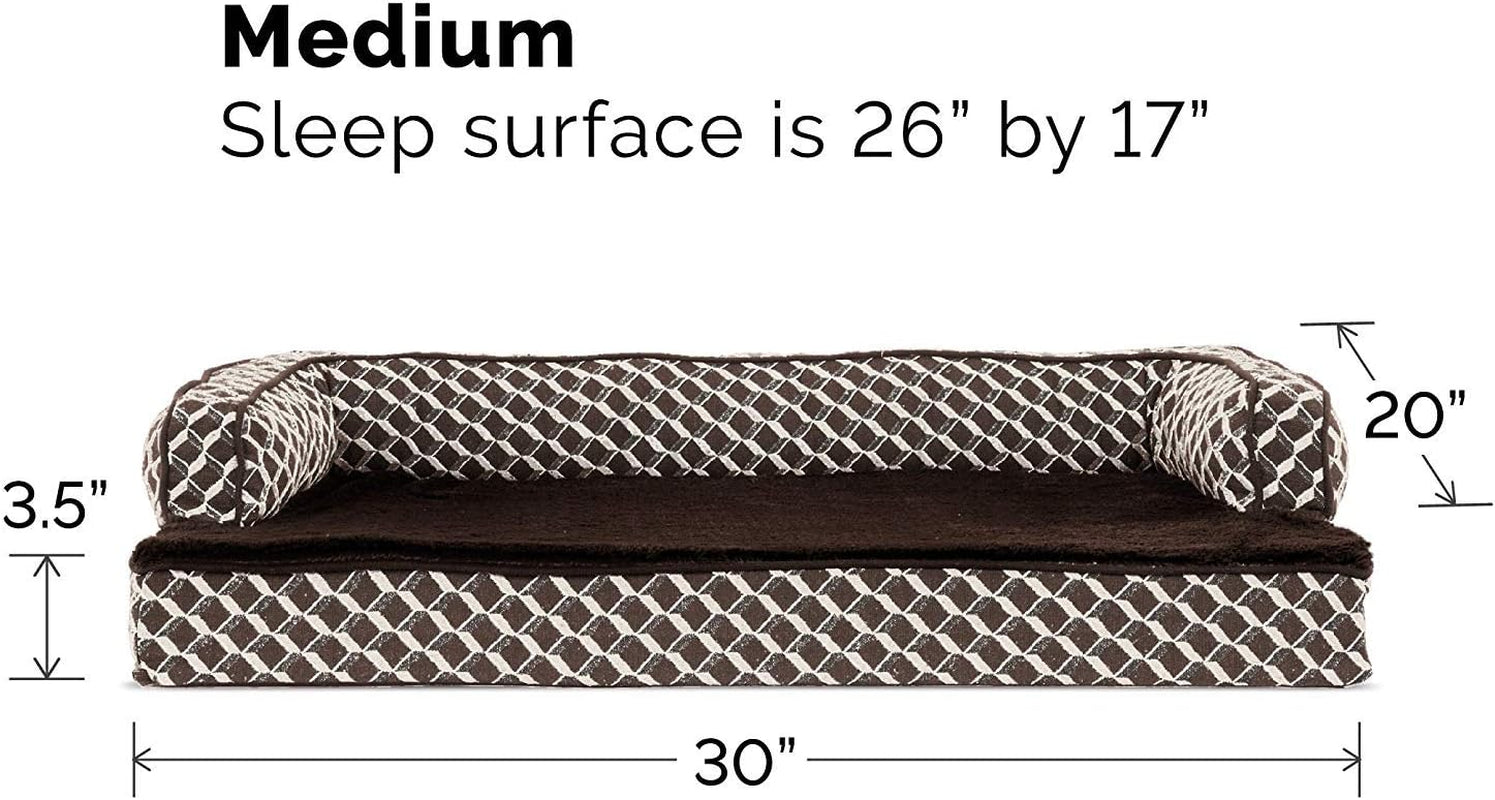 OrthoRest™ | Premium Orthopedic Bolster Dog Bed & Lounge