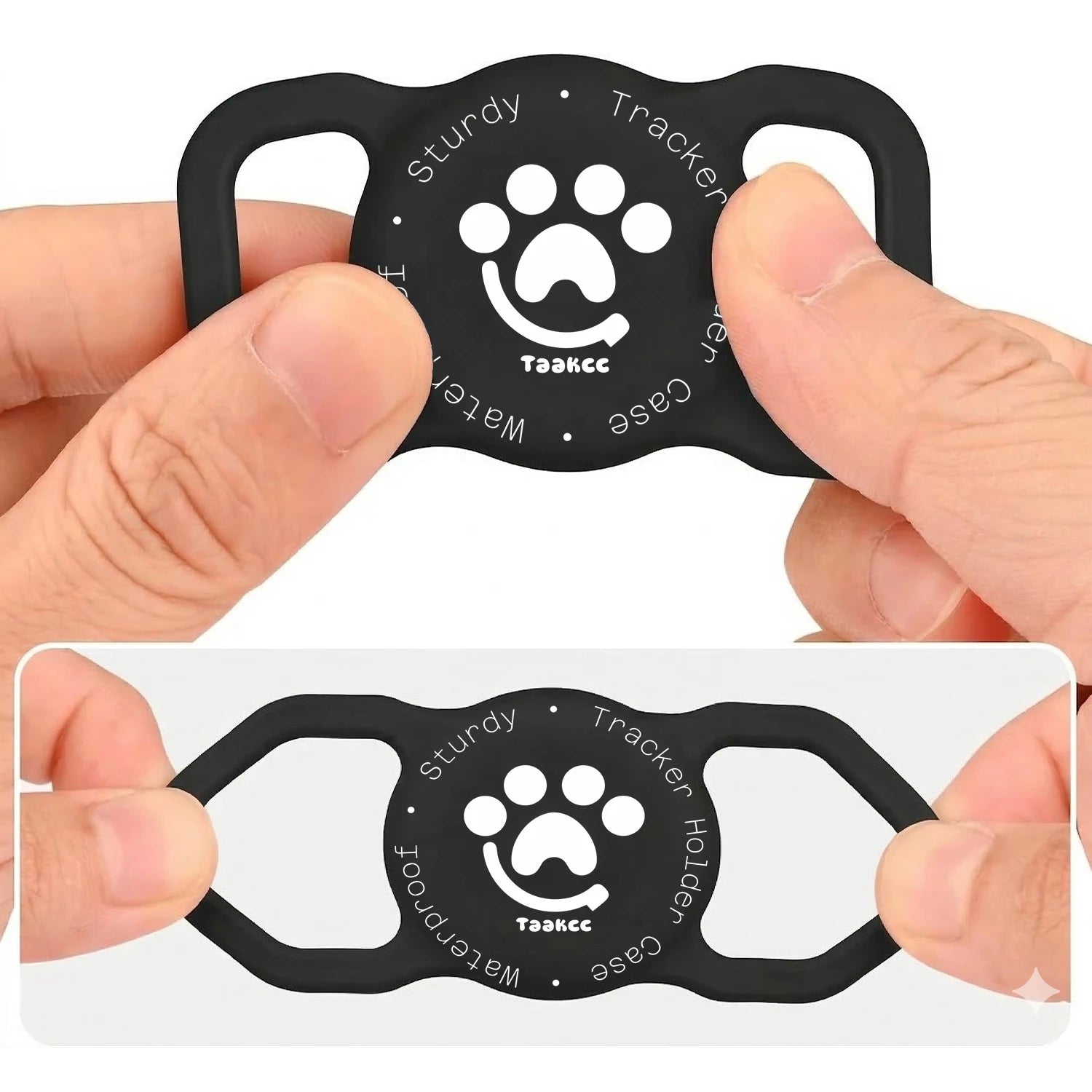 GlowGuard™ | IP68 Waterproof Silicone AirTag Collar Mount (2-Pack)
