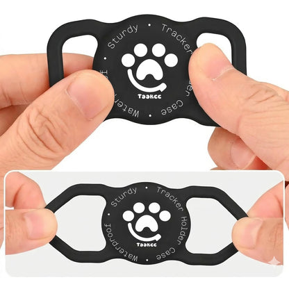 GlowGuard™ | IP68 Waterproof Silicone AirTag Collar Mount (2-Pack)