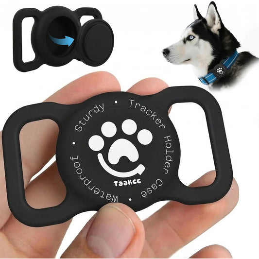 GlowGuard™ | IP68 Waterproof Silicone AirTag Collar Mount (2-Pack)
