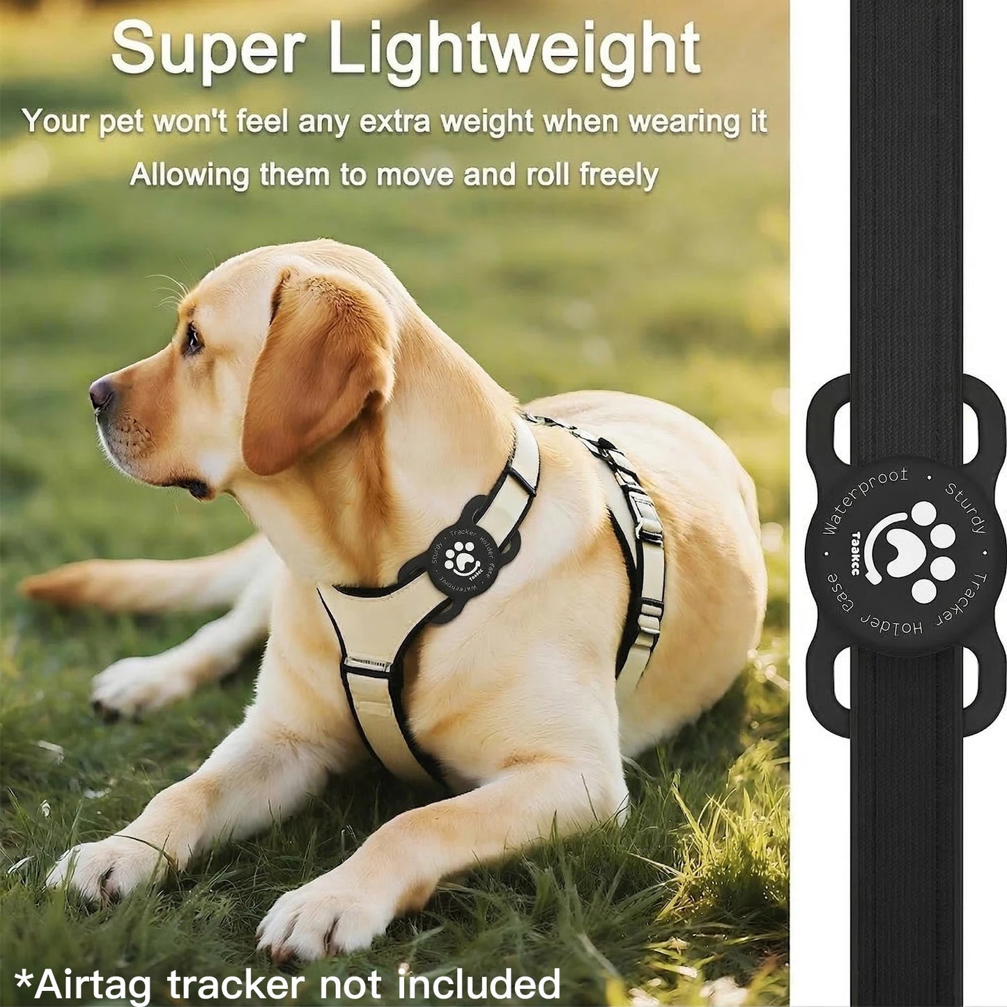 GlowGuard™ | IP68 Waterproof Silicone AirTag Collar Mount (2-Pack)