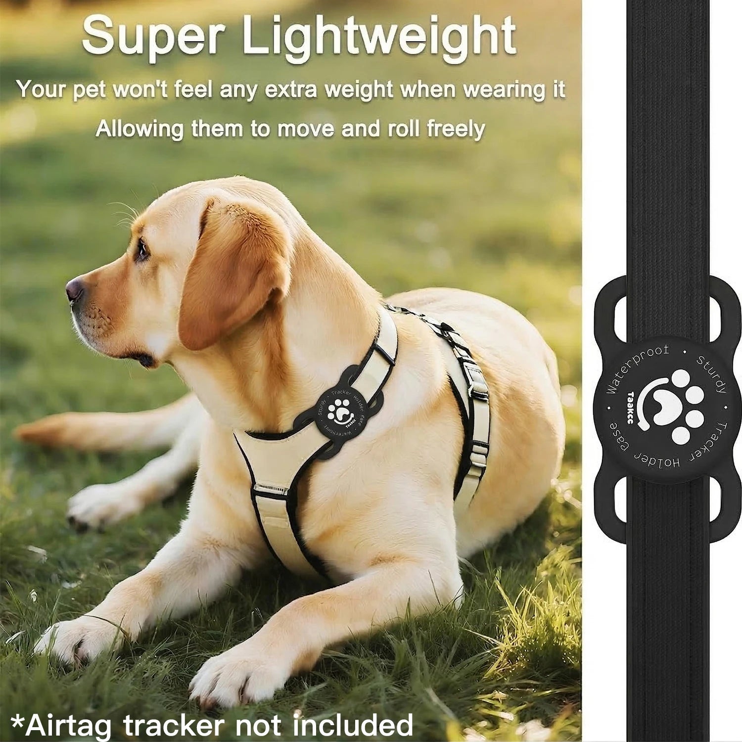 GlowGuard™ | IP68 Waterproof Silicone AirTag Collar Mount (2-Pack)
