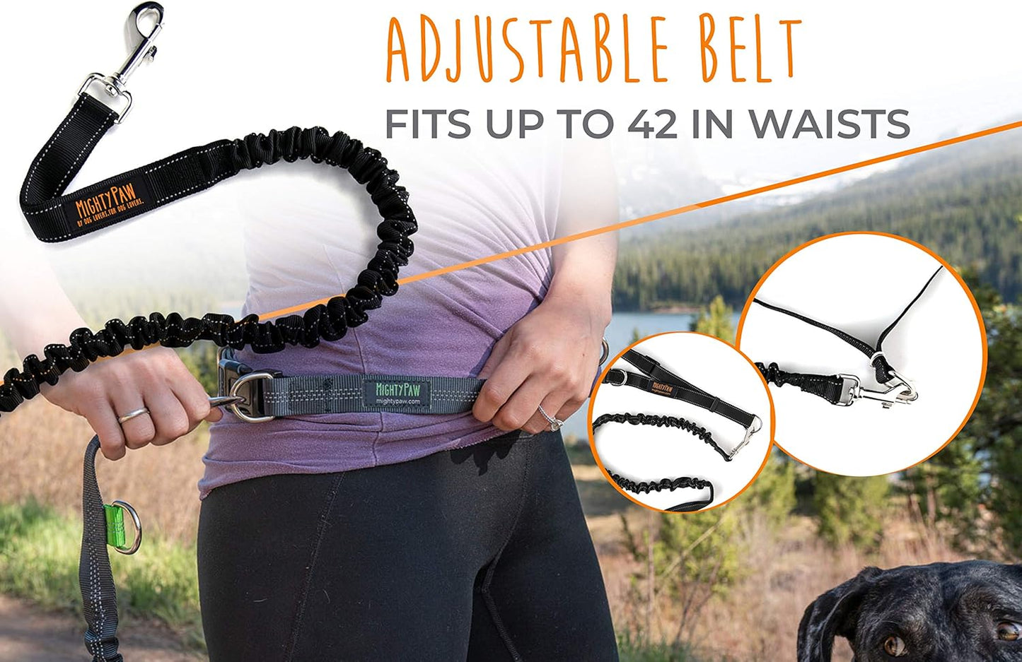 PaceGlide™ | Shock-Absorbing Hands-Free Bungee Leash & Waist Belt
