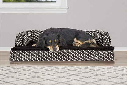 OrthoRest™ | Premium Orthopedic Bolster Dog Bed & Lounge