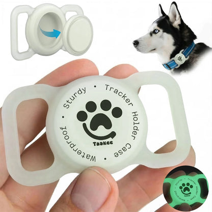 GlowGuard™ | IP68 Waterproof Silicone AirTag Collar Mount (2-Pack)