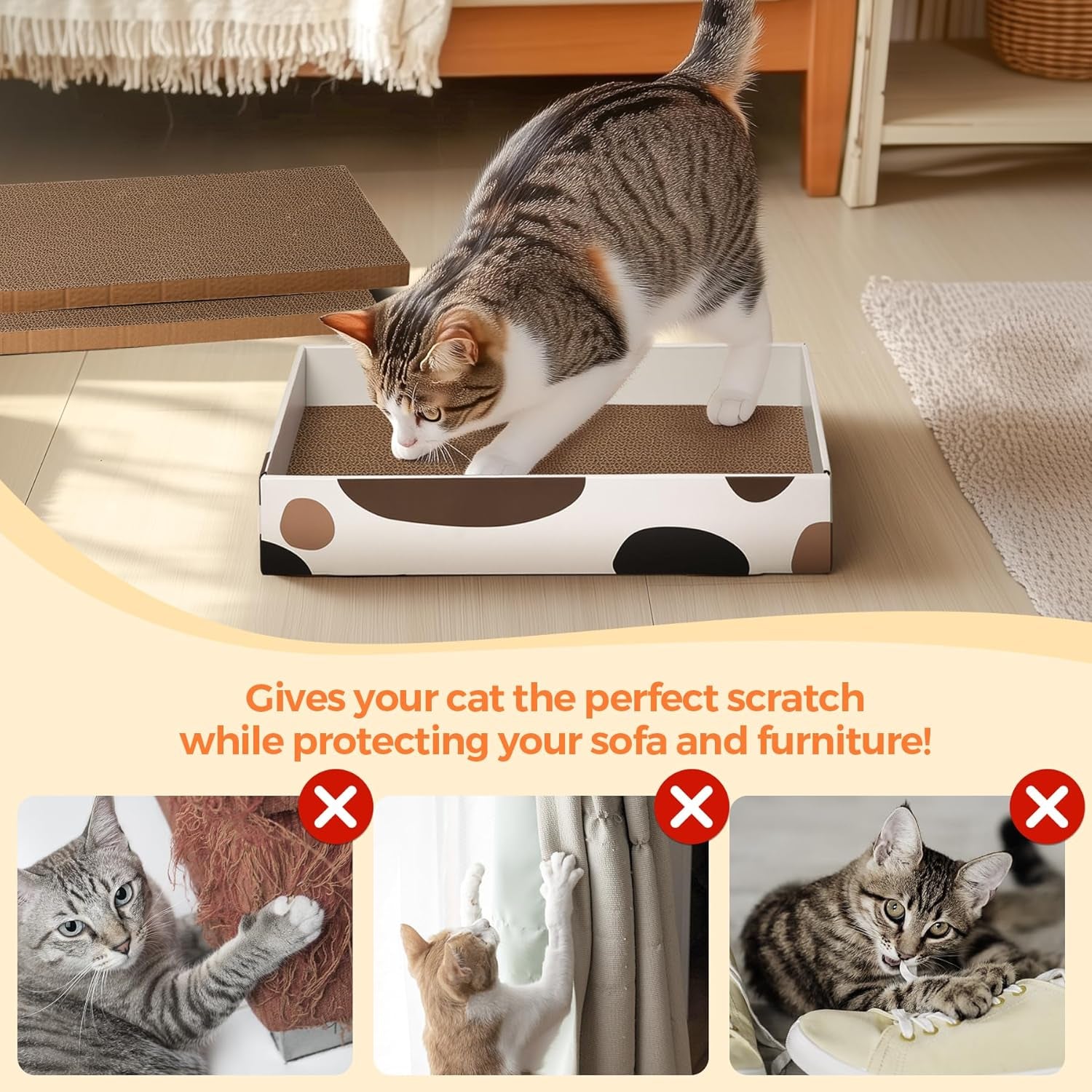 ClawLuxe™ | Reversible Cat Scratching Lounge & Container Box (3-Pack Refill)