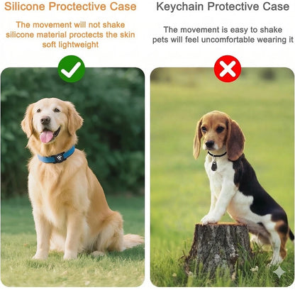 GlowGuard™ | IP68 Waterproof Silicone AirTag Collar Mount (2-Pack)