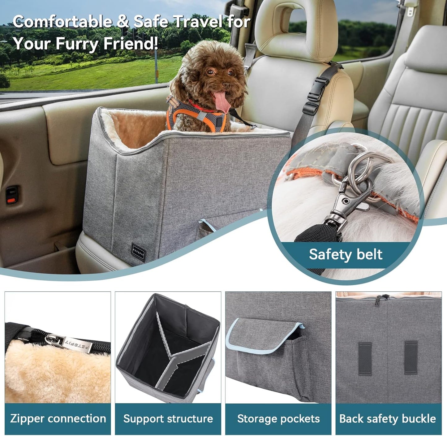 TravelNest™ | Premium Dog Car Booster Seat & Travel Bed