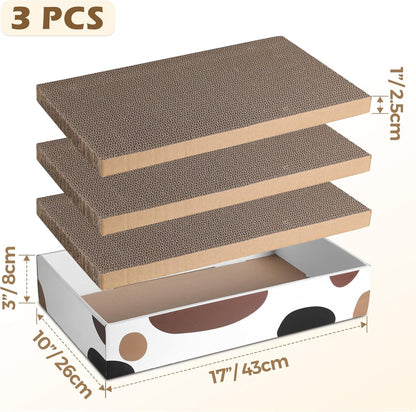 ClawLuxe™ | Reversible Cat Scratching Lounge & Container Box (3-Pack Refill)